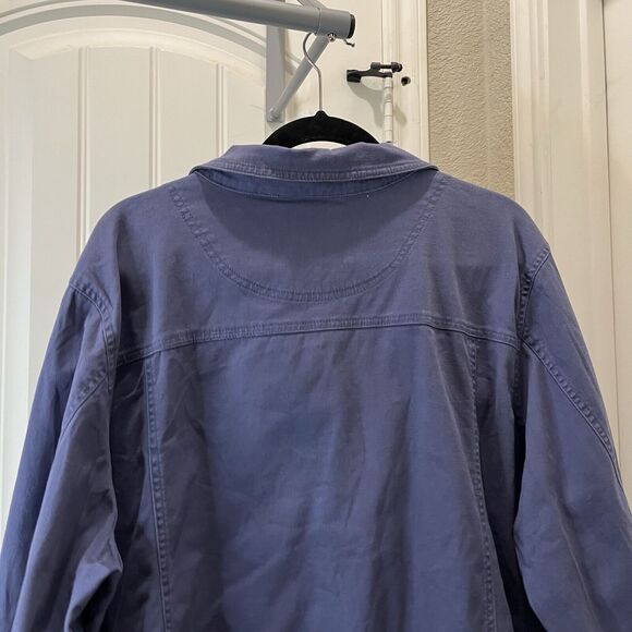 Denim & Co Blue Button Up Long Sleeve Jacket Chore Coat Womens Size 3X - Picture 7 of 9